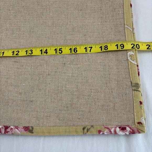 Ivy Hill Home Placemats Linen Blend Rectangular Floral Edge Set of 4 20x14 - Picture 7 of 9